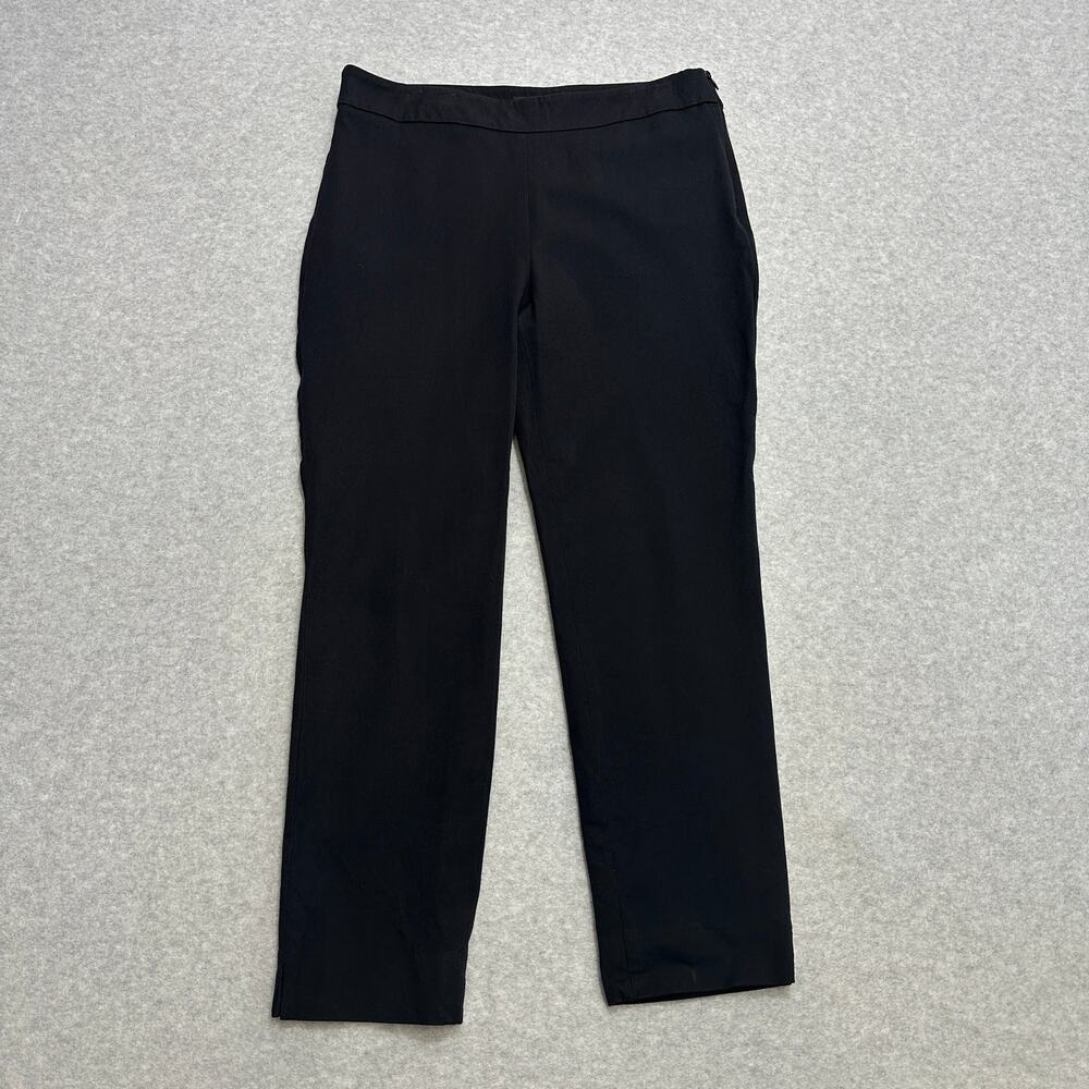 Talbots Chatham Slim Ankle Pants 8P Black Curvy Fit Mid Rise Stretchy Side Zip